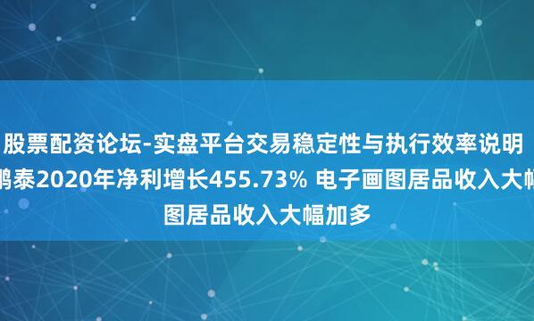 股票配资论坛-实盘平台交易稳定性与执行效率说明 汉王鹏泰2020年净利增长455.73% 电子画图居品收入大幅加多